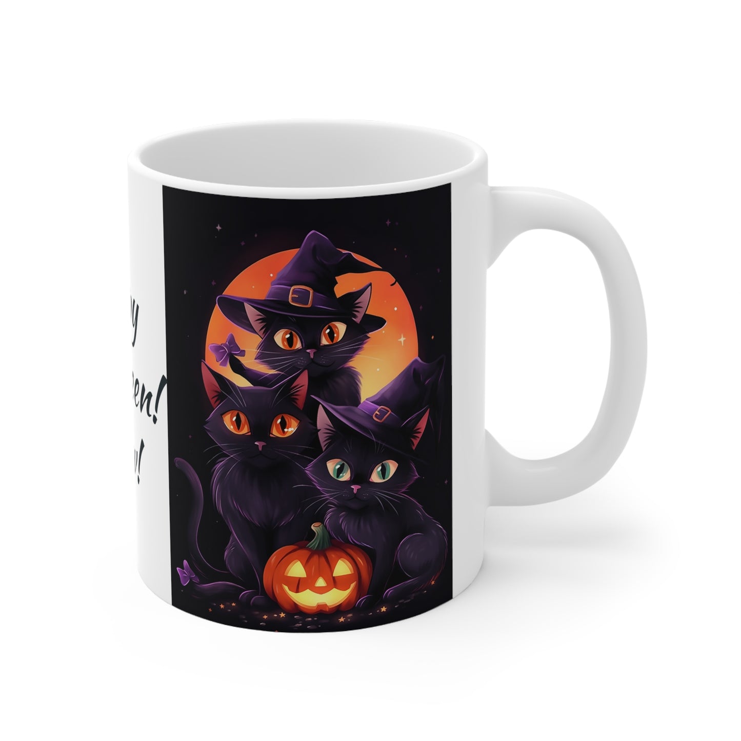 White Mug 11oz I Love My Mummy Happy Halloween Cat Kitty