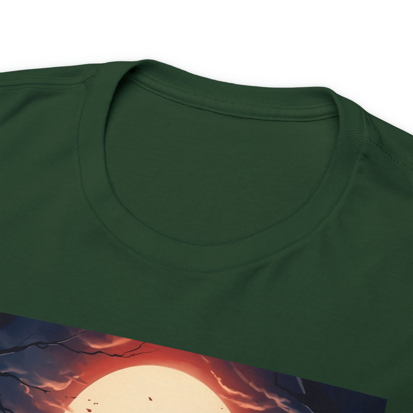 Unisex Cotton T-Shirt Vampire Cat in Spooky Graveyard Halloween Tee