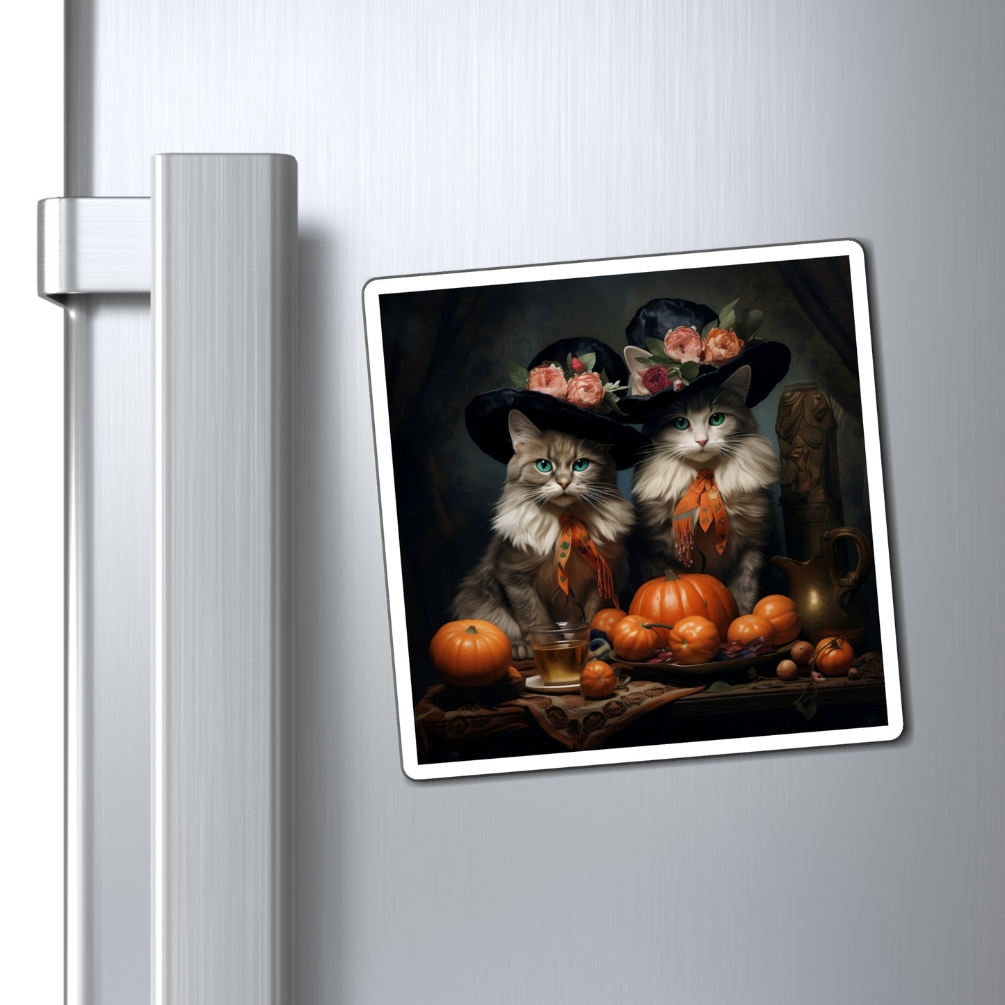 Magnets Tabby Cat Halloween Time Home Kitchen Decor Refrigerator Magnet