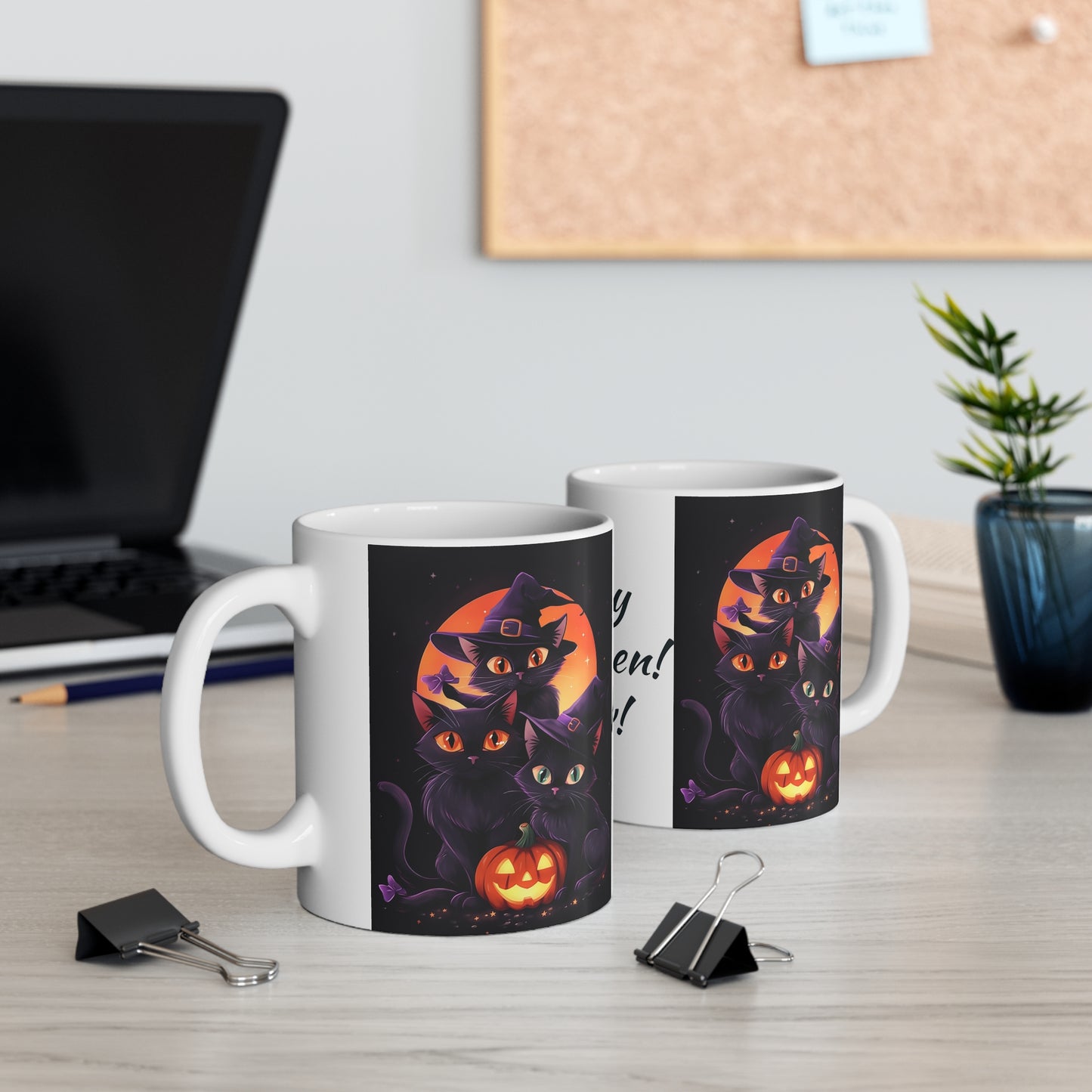 White Mug 11oz I Love My Mummy Happy Halloween Cat Kitty