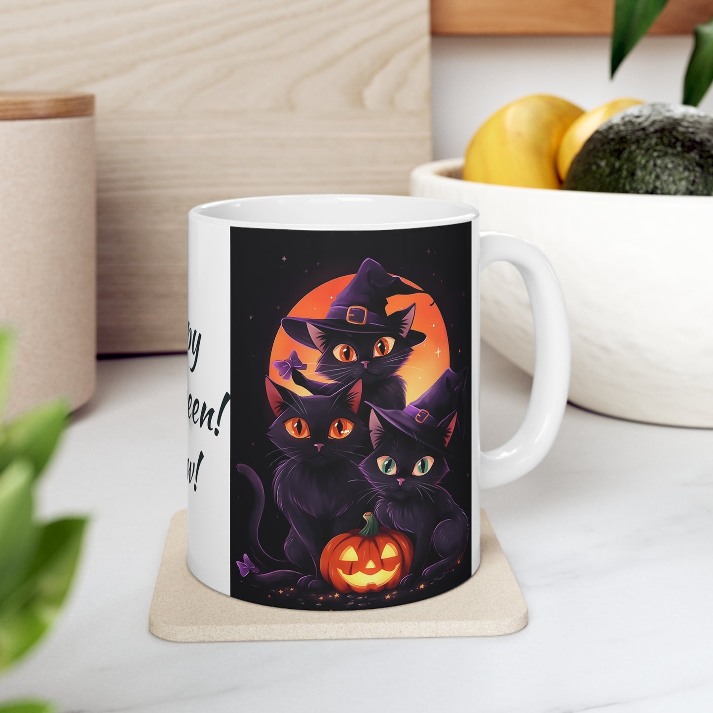 White Mug 11oz I Love My Mummy Happy Halloween Cat Kitty