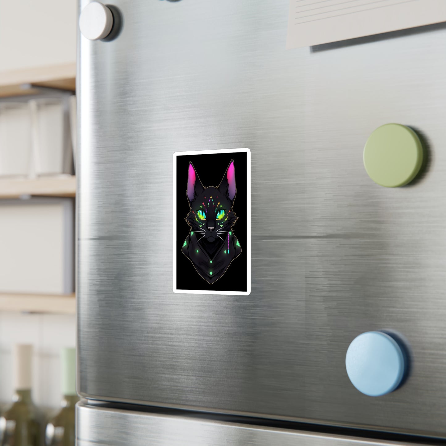 Kiss-Cut Vinyl Decals Sticker Mysterious Black Cat Staring At You