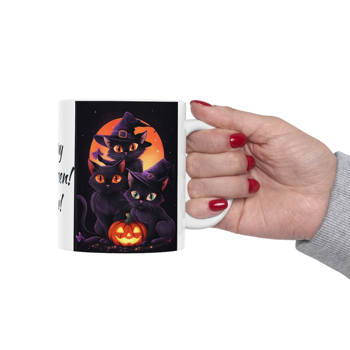 White Mug 11oz I Love My Mummy Happy Halloween Cat Kitty