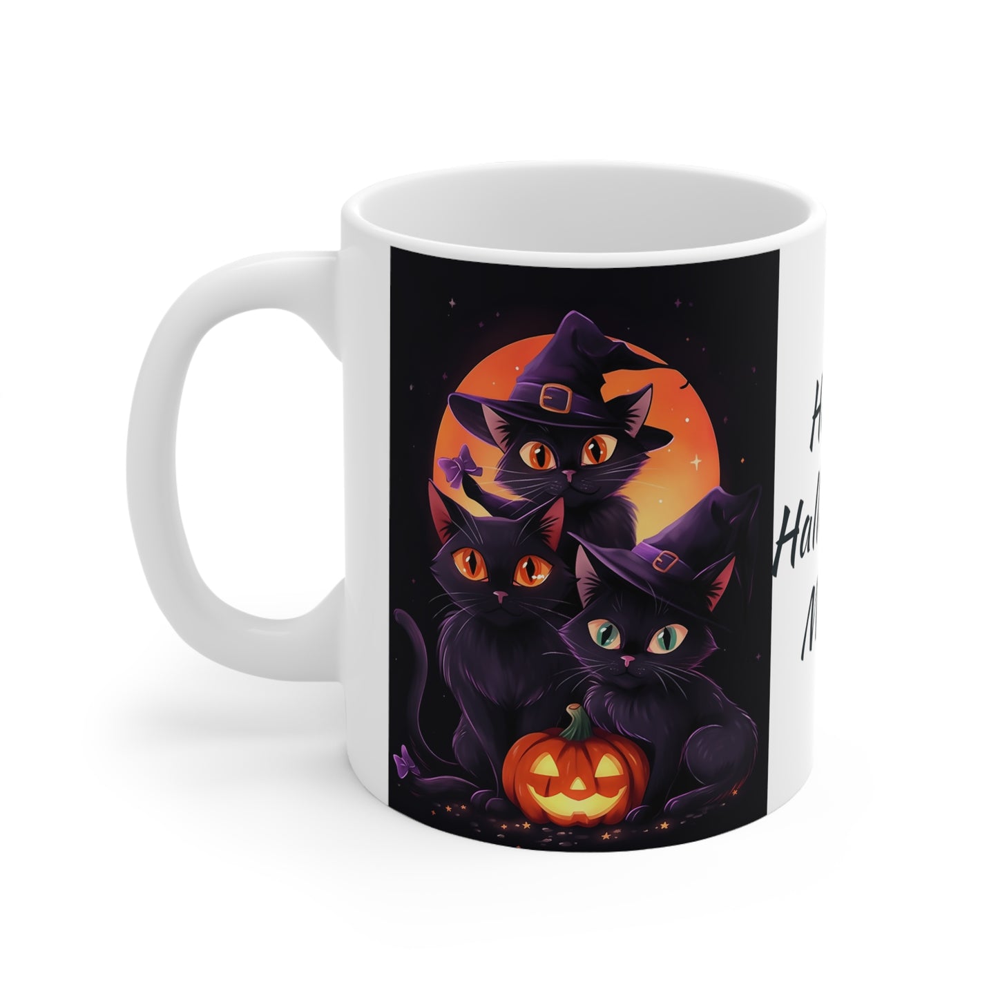 White Mug 11oz I Love My Mummy Happy Halloween Cat Kitty