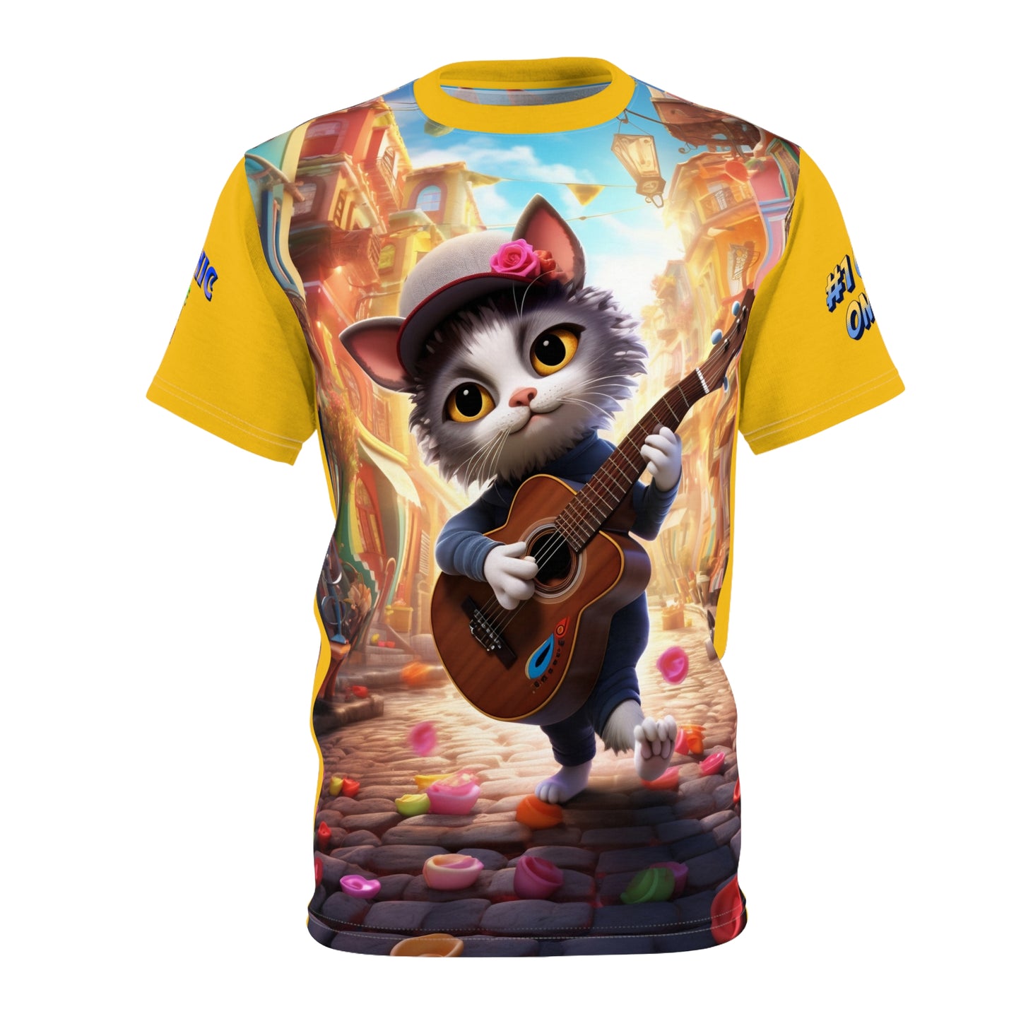 Unisex T-Shirt Guitar Musician Cat Hispanic Heritage Month Costume Tee