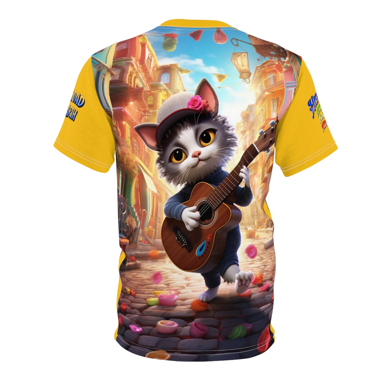 Unisex T-Shirt Guitar Musician Cat Hispanic Heritage Month Costume Tee