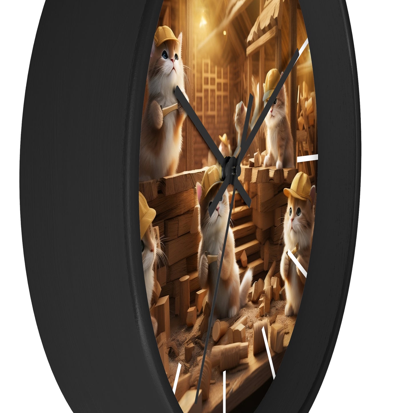 Wall Clock Orange Tabby Cat Remodeling House Home Decor