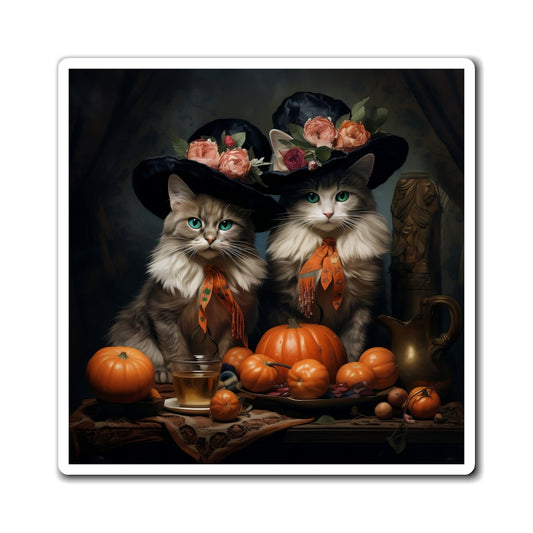 Magnets Tabby Cat Halloween Time Home Kitchen Decor Refrigerator Magnet