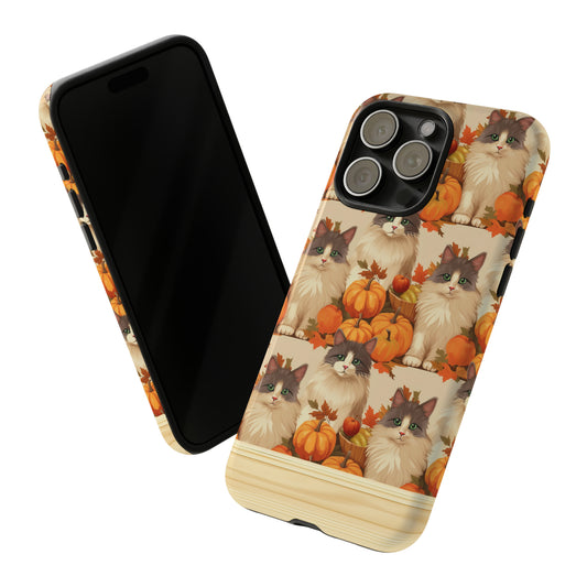 Shockproof Thanksgiving Cat Phone Case for iPhone 15 14 13 12 Pro Max