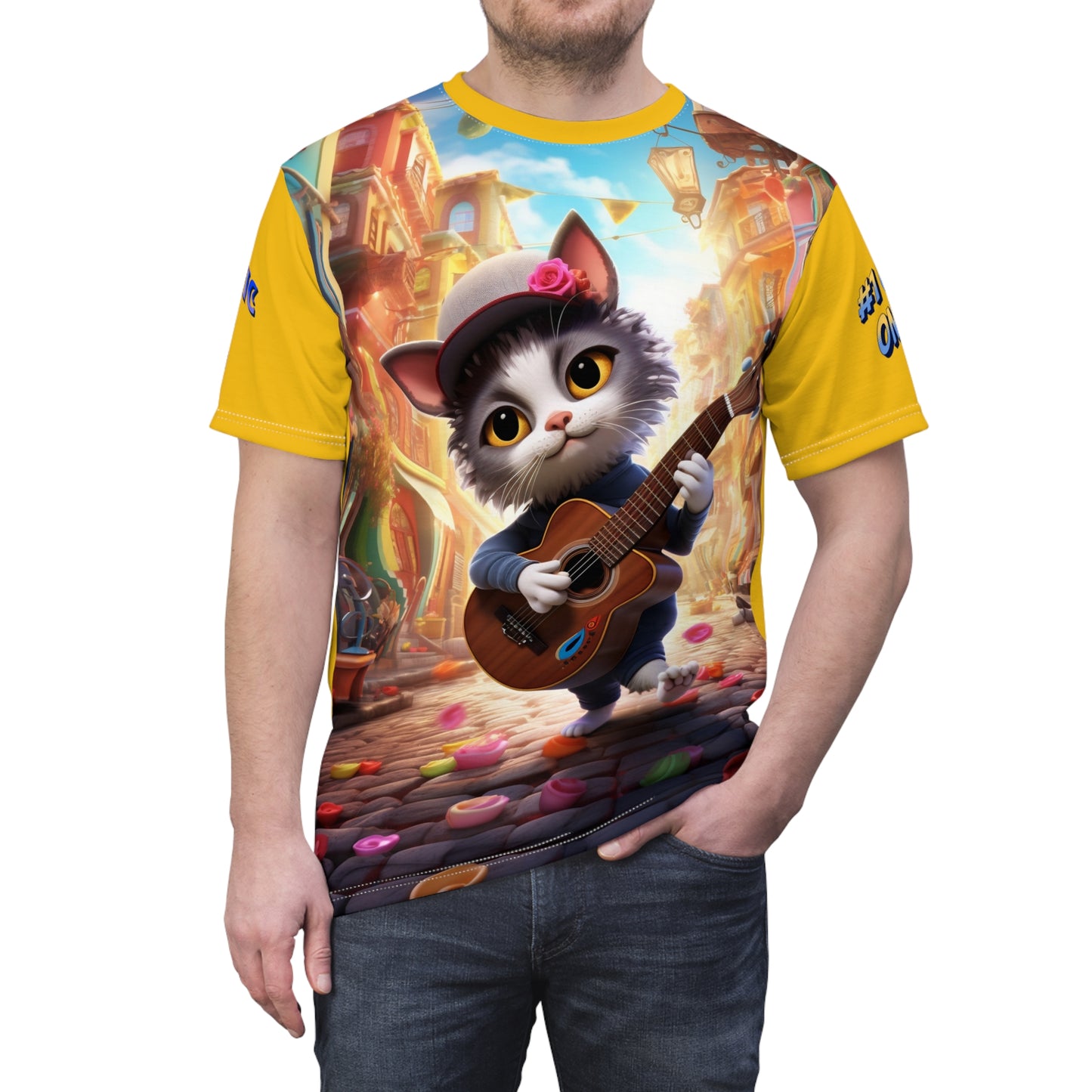 Unisex T-Shirt Guitar Musician Cat Hispanic Heritage Month Costume Tee