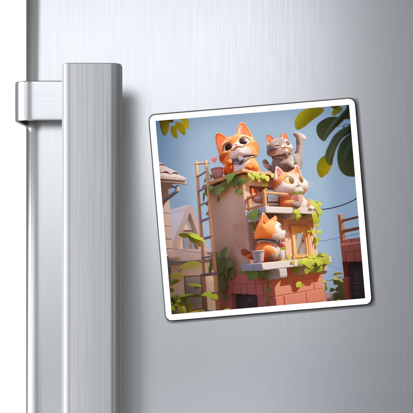 Magnets Kitty House Cat Tree Home Kitchen Decor Refrigerator Magnet